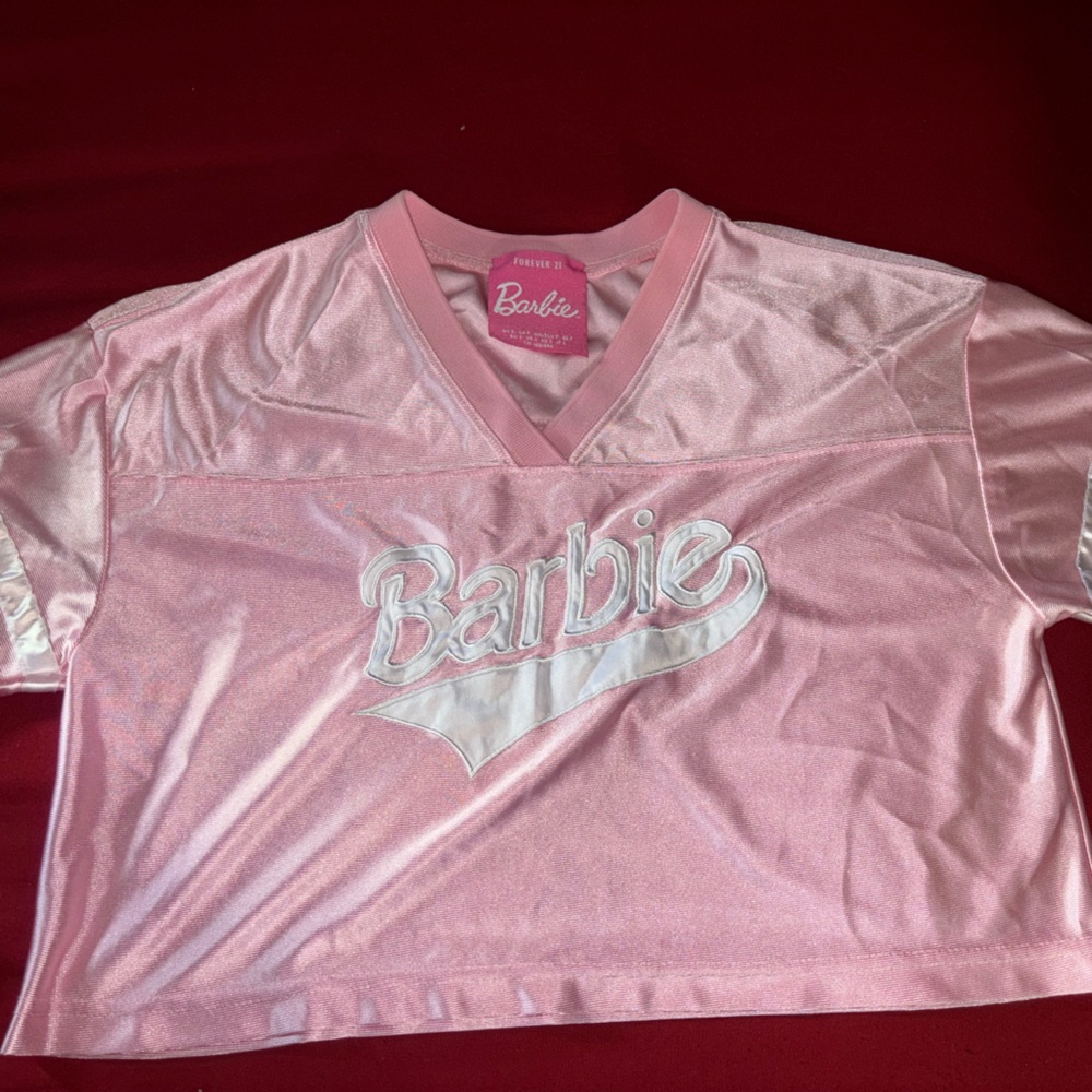 Barbie Light Pink Satin Cropped Top